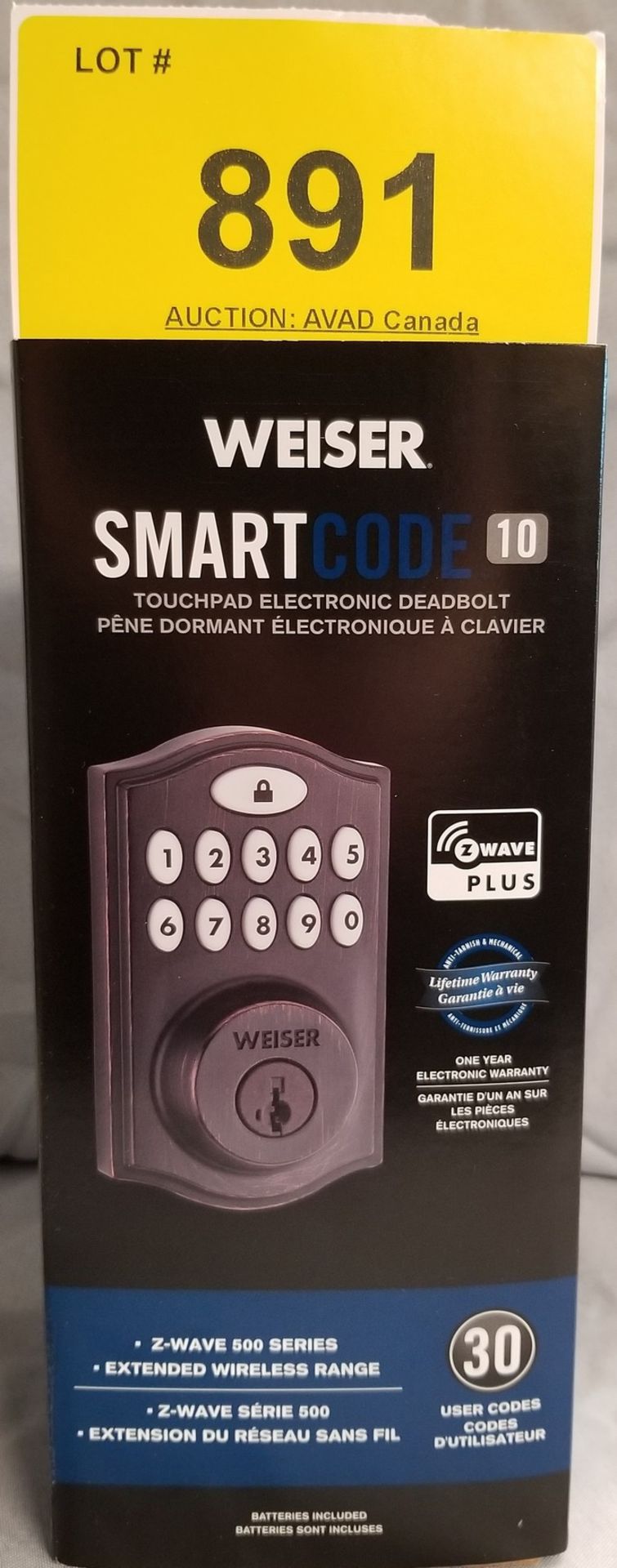 WEISER SMART CODE 10 TOUCHPAD ELECTRONIC DEADBOLT - (BNIB) MSRP $199