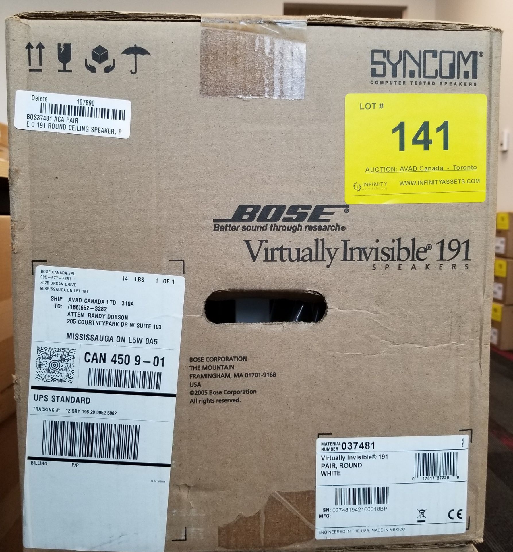 BOSE, VIRTUALLY INVISIBLE 191, PAIR, ROUND WHITE - (BNIB) MSRP $399