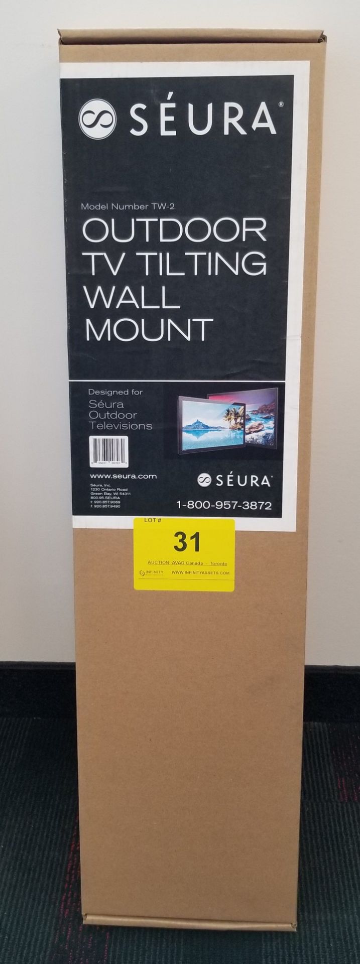 SEURA, OUTDOOR TV TILTING WALL MOUNT, MODEL: TW-2 - (BNIB) MSRP $299