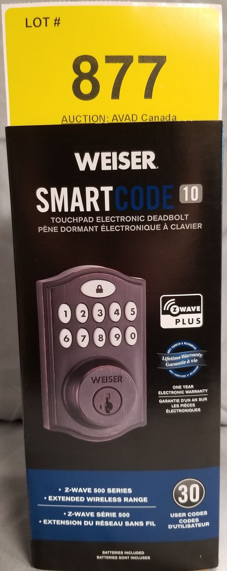 WEISER SMART CODE 10 TOUCHPAD ELECTRONIC DEADBOLT - (BNIB) MSRP $199