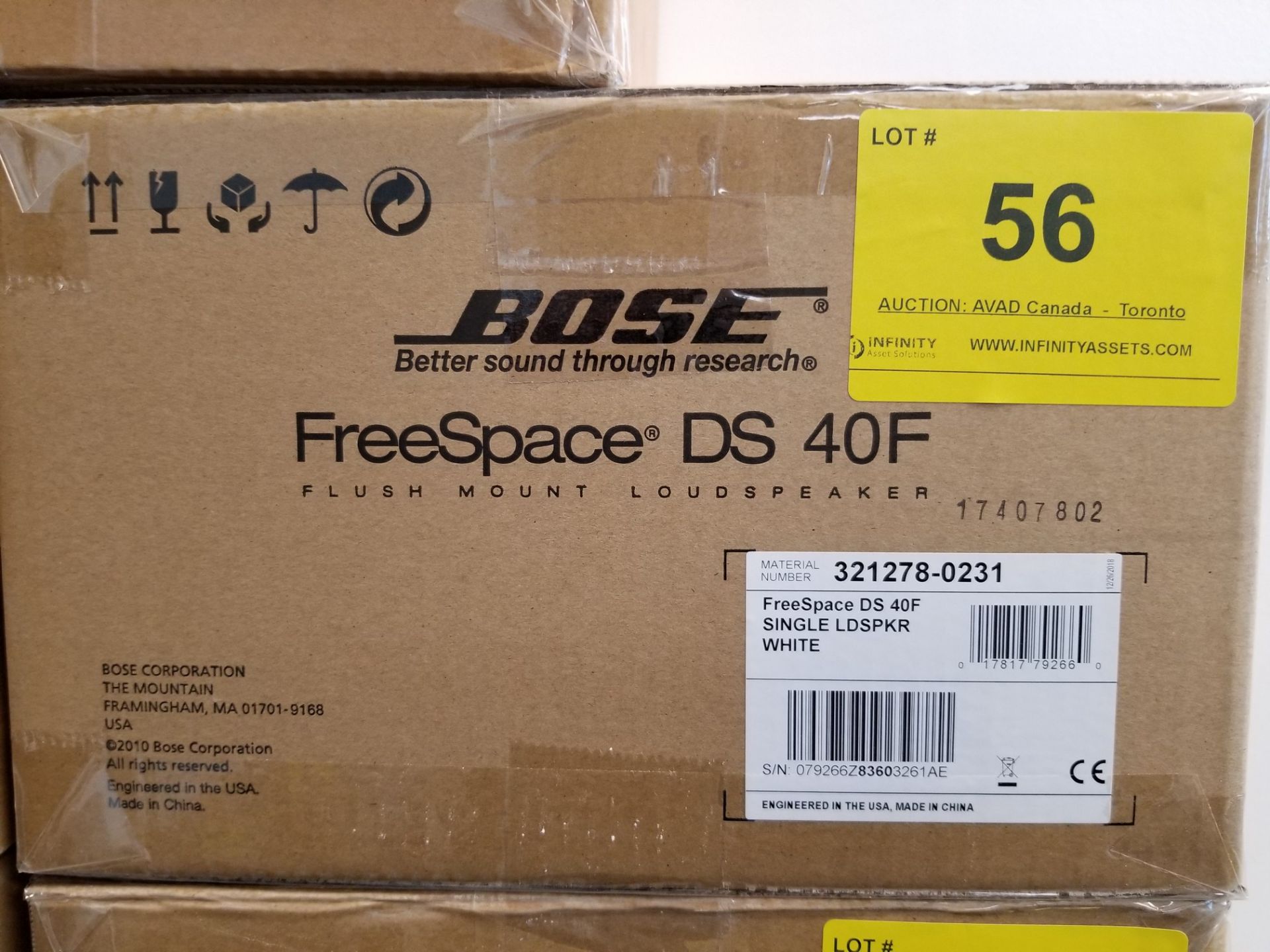 BOSE, FREESPACE DS40F, FLUSH MOUNT LOUDSPEAKER, WHITE - (BNIB) MSRP $220
