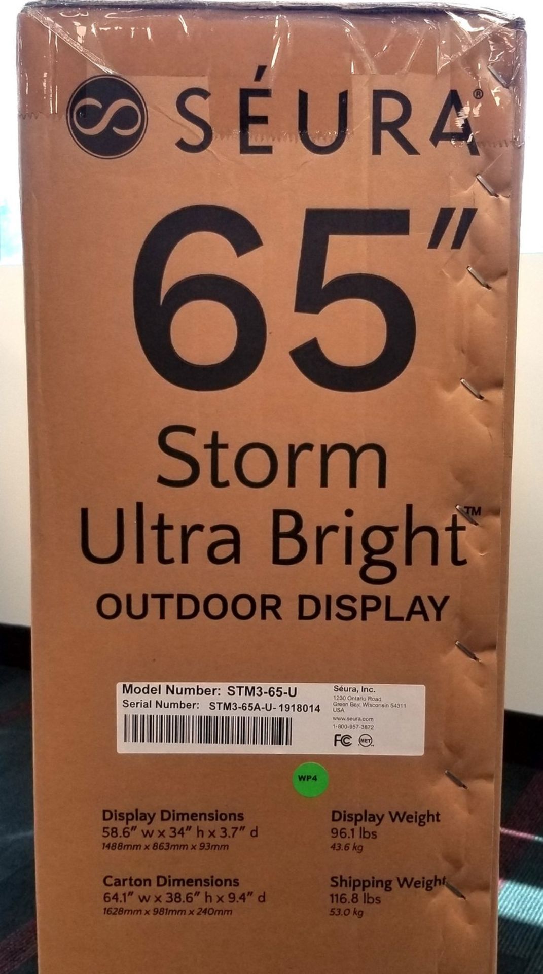 SEURA, 65" STORM ULTRA BRIGHT OUTDOOR DISPLAY, MODEL: STM3-65-U - (BNIB) MSRP $13,999 - Image 2 of 3