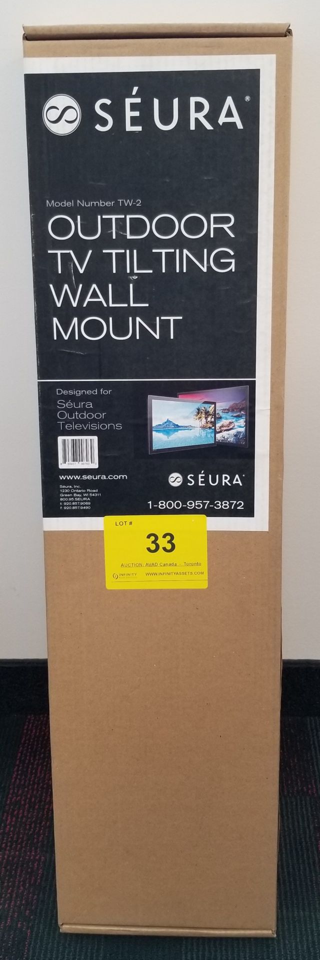 SEURA, OUTDOOR TV TILTING WALL MOUNT, MODEL: TW-2 - (BNIB) MSRP $299