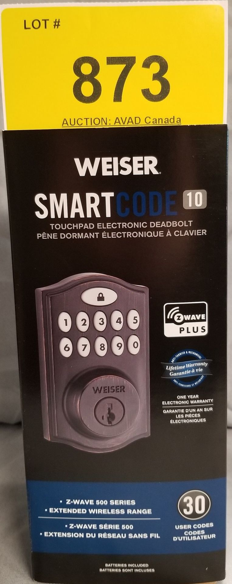WEISER SMART CODE 10 TOUCHPAD ELECTRONIC DEADBOLT - (BNIB) MSRP $199