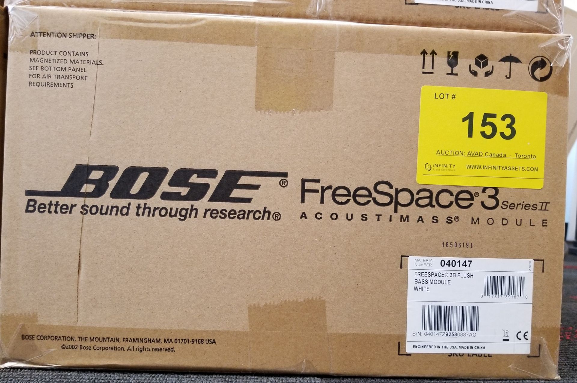 BOSE, FREESPACE 3 ACOUSTIMASS MODULE, WHITE - (BNIB) MSRP $550