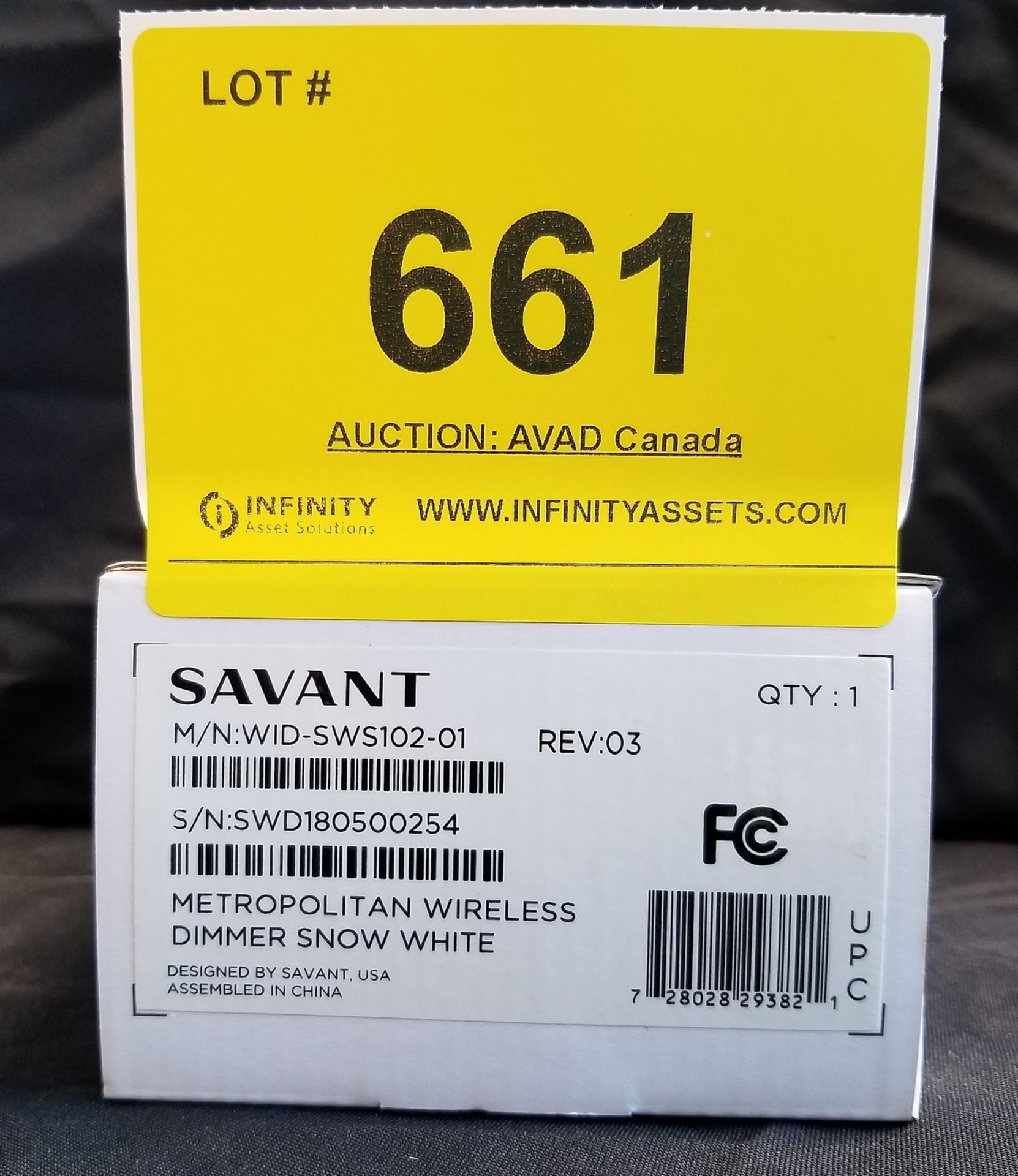 SAVANT,WID-SWS102-01 METROPOLITAN WIRELESS DIMMER SNOW WHITE - (BNIB) COST $115