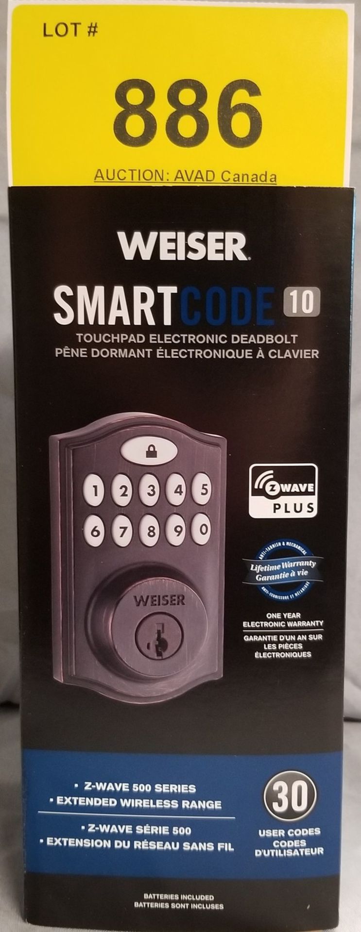 WEISER SMART CODE 10 TOUCHPAD ELECTRONIC DEADBOLT - (BNIB) MSRP $199