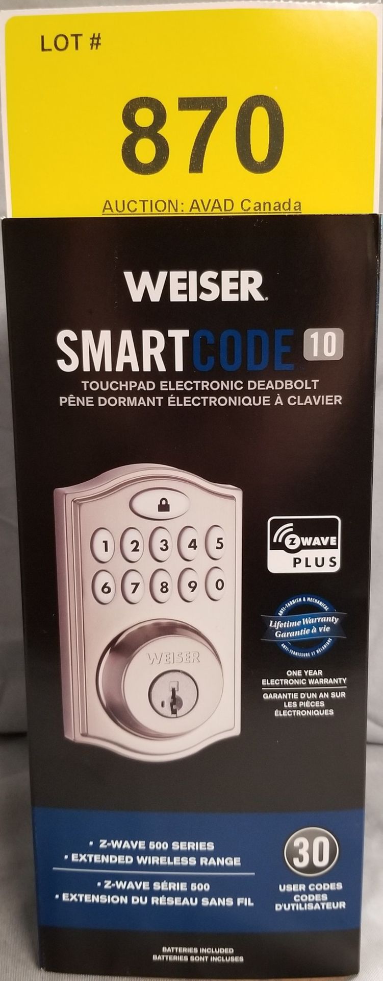 WEISER SMART CODE 10 TOUCHPAD ELECTRONIC DEADBOLT - (BNIB) MSRP $199