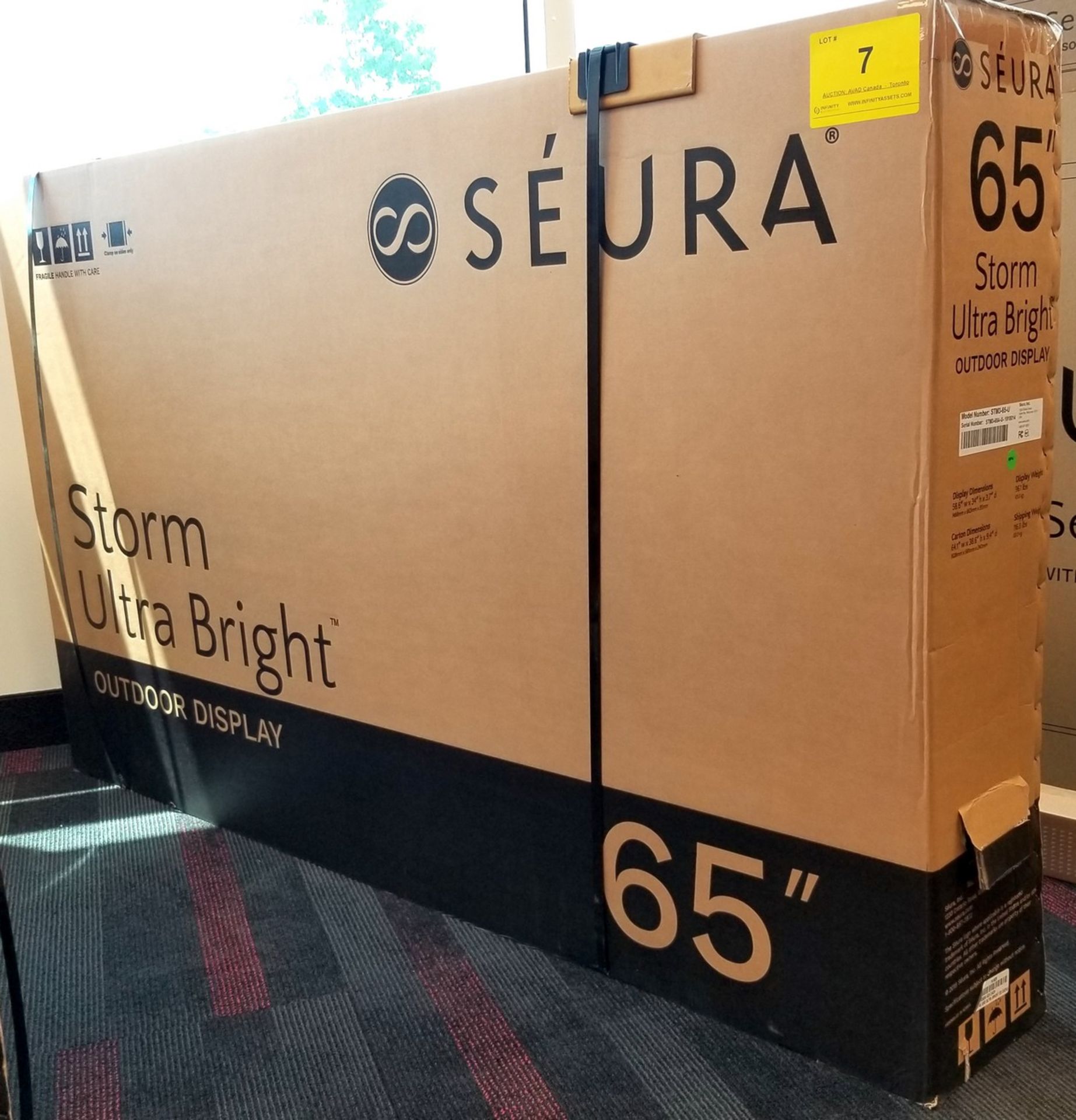 SEURA, 65" STORM ULTRA BRIGHT OUTDOOR DISPLAY, MODEL: STM3-65-U - (BNIB) MSRP $13,999