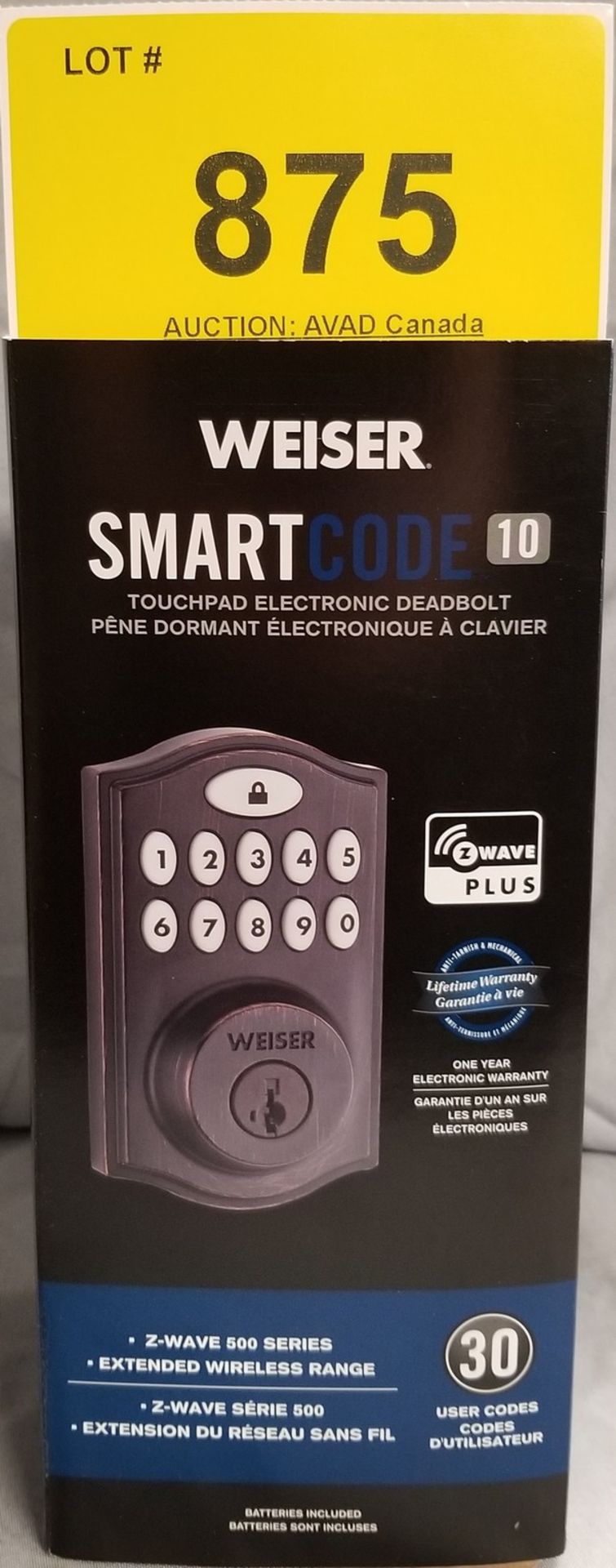 WEISER SMART CODE 10 TOUCHPAD ELECTRONIC DEADBOLT - (BNIB) MSRP $199