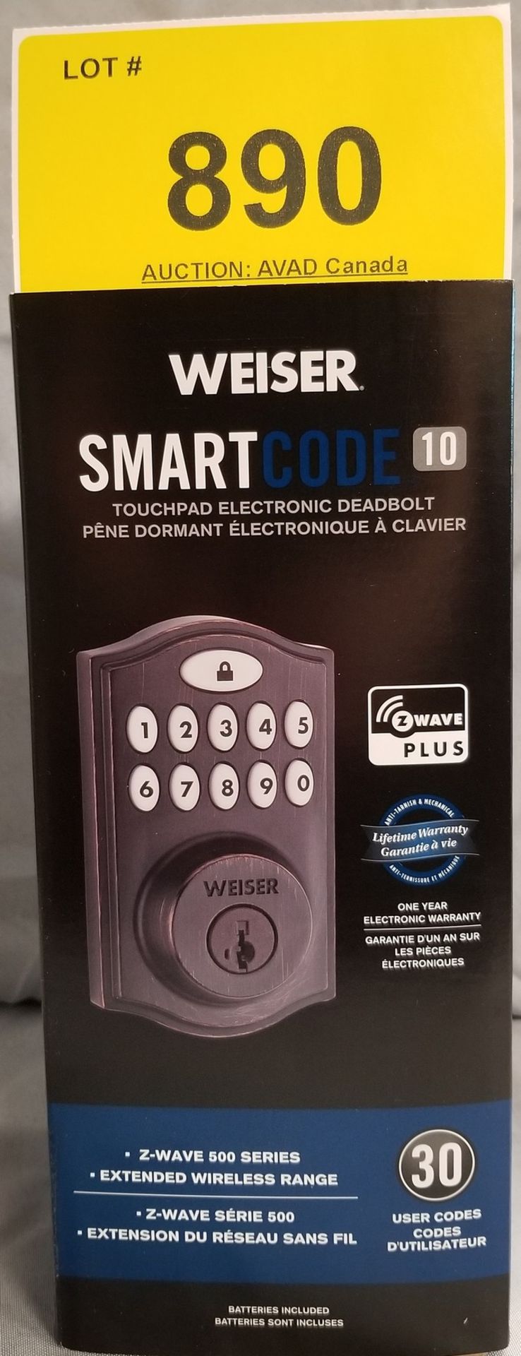 WEISER SMART CODE 10 TOUCHPAD ELECTRONIC DEADBOLT - (BNIB) MSRP $199