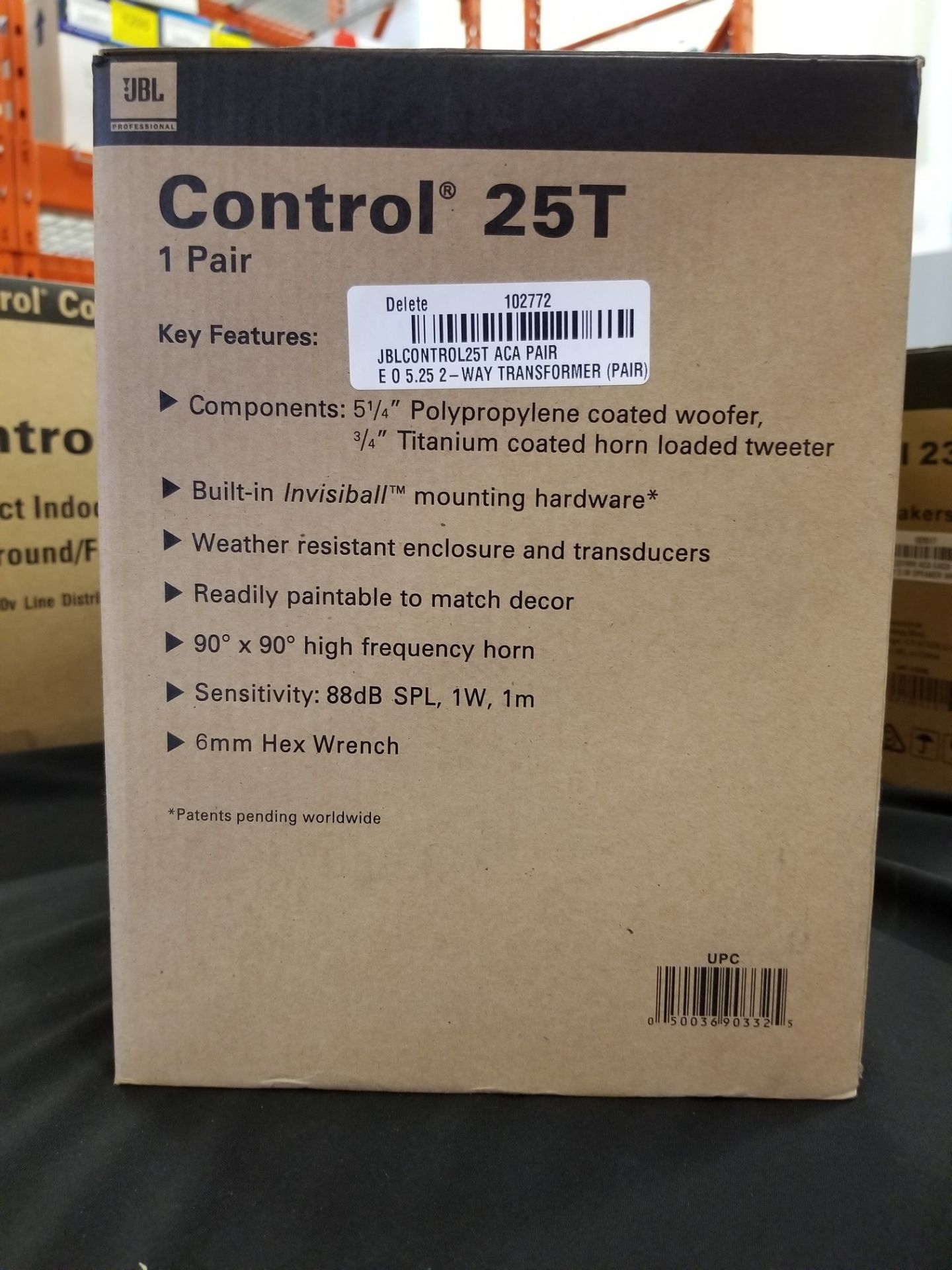 JBL, CONTROL 25T BACKGROUND/FOREGROUND SPEAKER, PAIR - (BNIB) MSRP $290 USD - Image 2 of 4