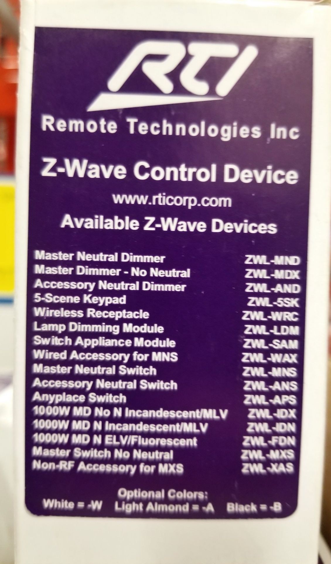 RTI, MASTER DIMMER Z-WAVE CONTROL DEVICE - Image 2 of 2