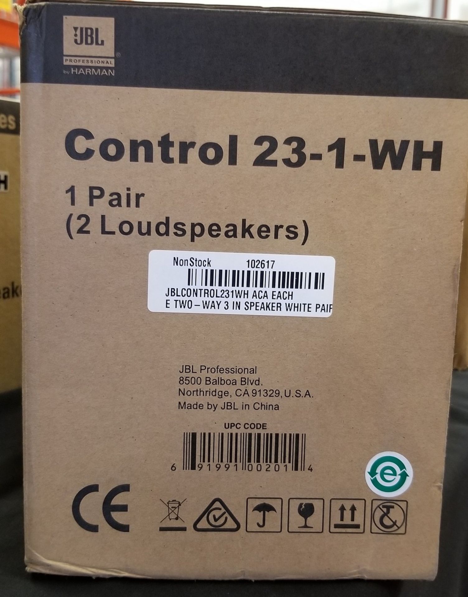 JBL, CONTROL 23-1-WH HIGH OUTPUT SPEAKER, PAIR - (BNIB) MSRP $235 USD - Image 2 of 4