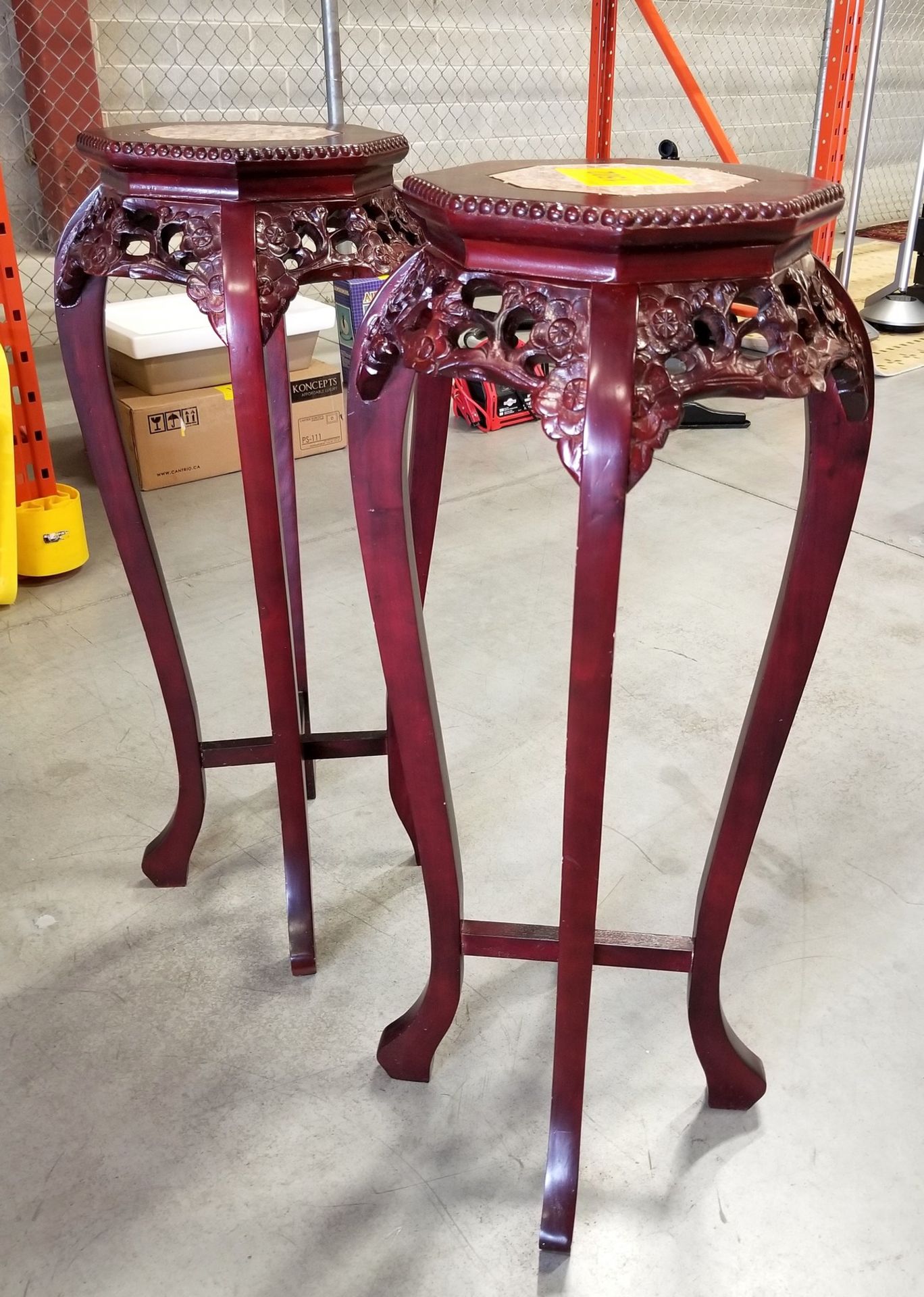 PAIR OF DECORATIVE SIDE TABLES