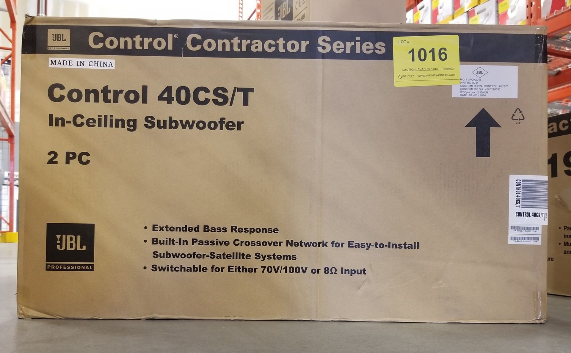 JBL, CONTROL 40CS/T IN CEILING SUBWOOFER - (BNIB) MSRP $628 USD