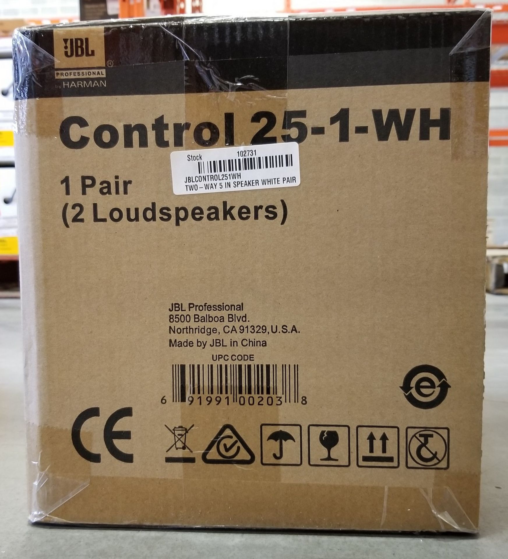 JBL, CONTROL 25-1-WH HIGH OUTPUT SPEAKER, PAIR - (BNIB) MSRP $460 - Image 3 of 4