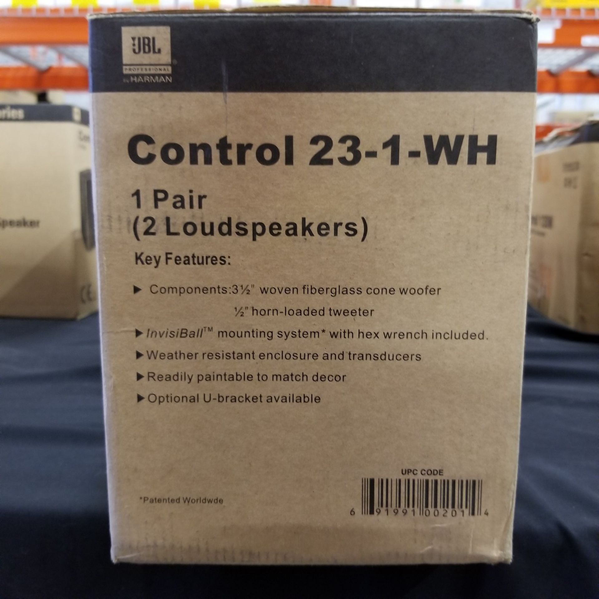 JBL, CONTROL 23-1-WH HIGH OUTPUT SPEAKER, PAIR - (BNIB) MSRP $235 USD - Image 3 of 4