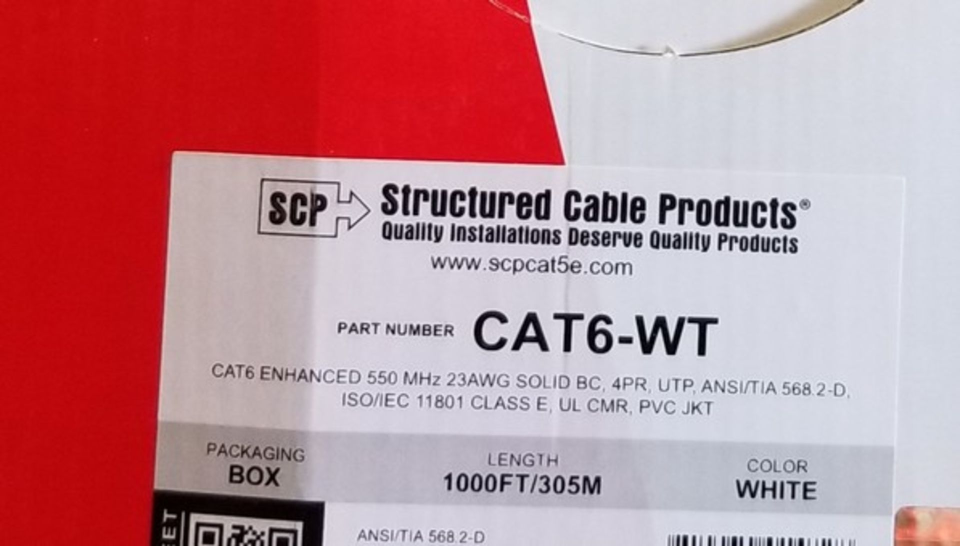 SCP, CAT6-WT NETWORKING LAN - 1000FT - Image 2 of 2