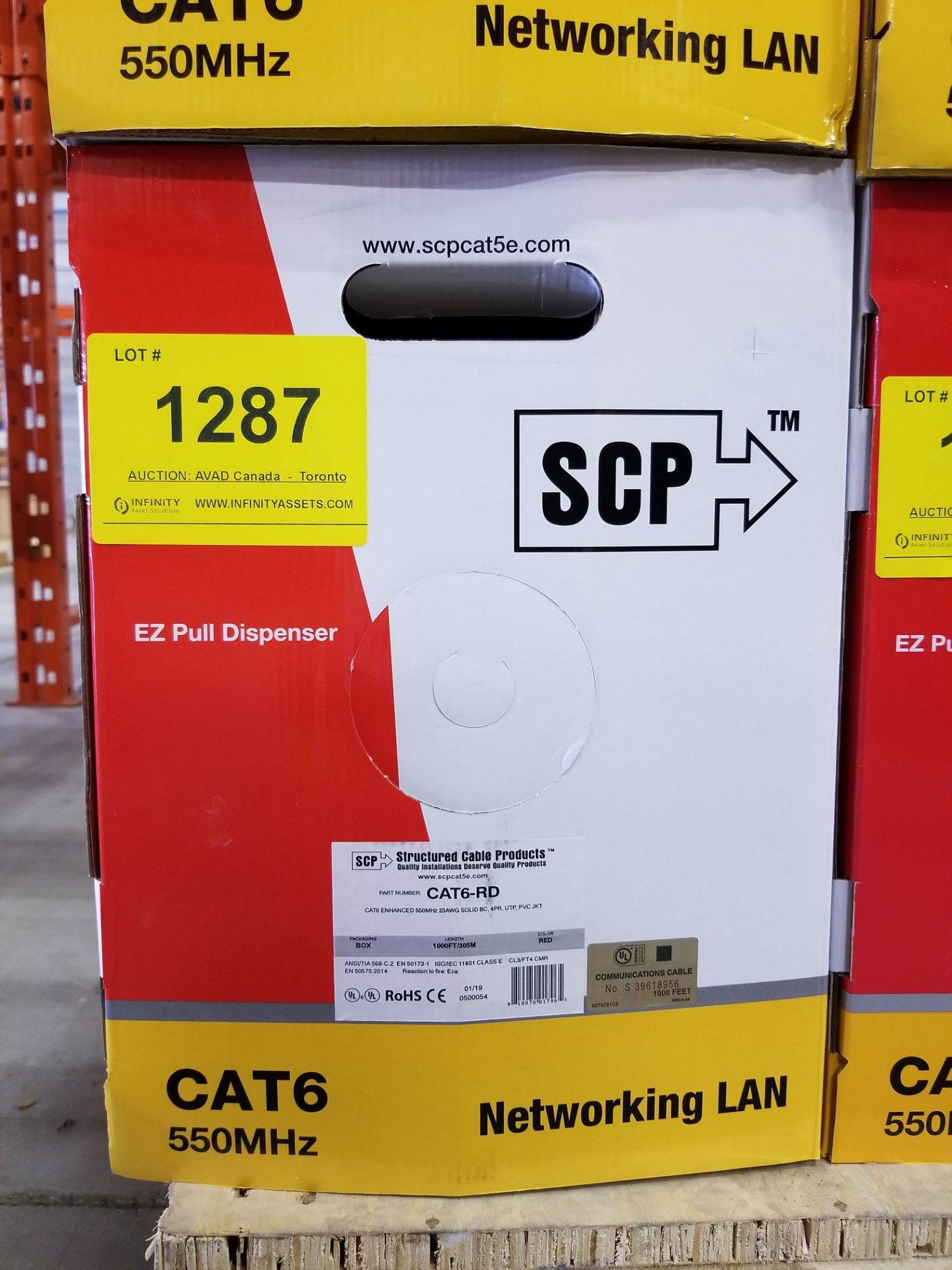 SCP, CAT6-RD NETWORKING LAN - 1000FT