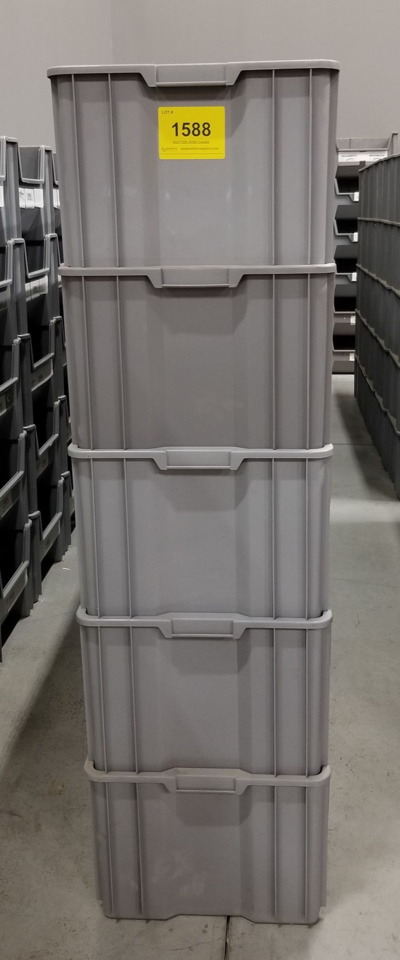 LOT - (25) QUANTUM STORAGE STACKING BINS