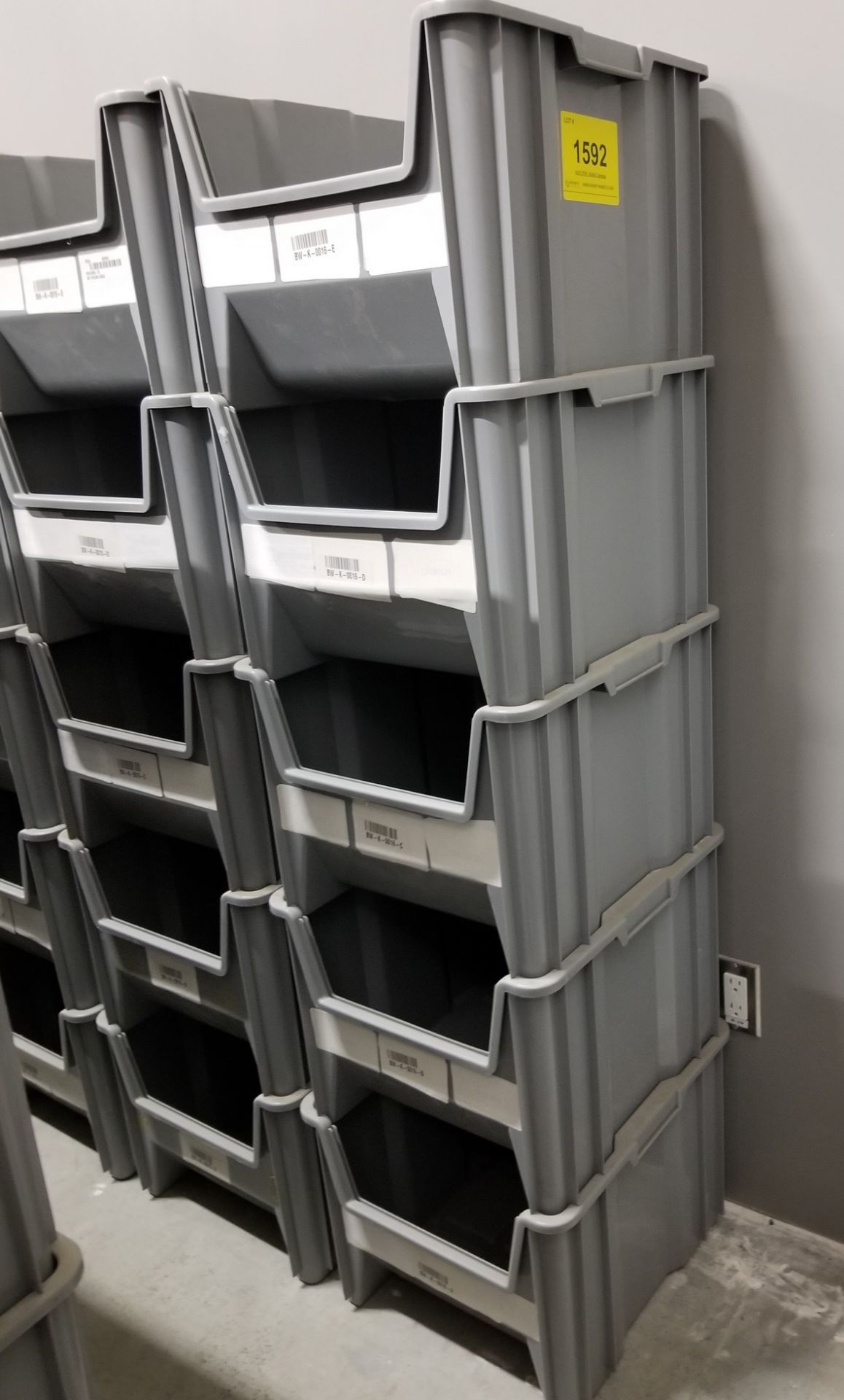 LOT - (25) QUANTUM STORAGE STACKING BINS