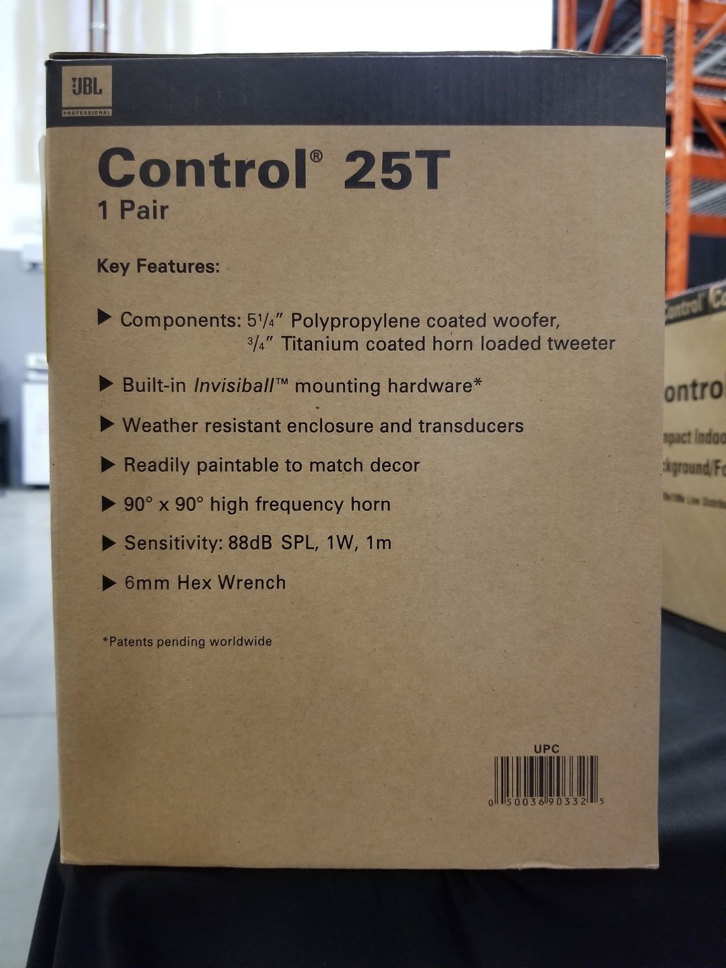 JBL, CONTROL 25T BACKGROUND/FOREGROUND SPEAKER, PAIR - (BNIB) MSRP $290 USD - Image 3 of 4