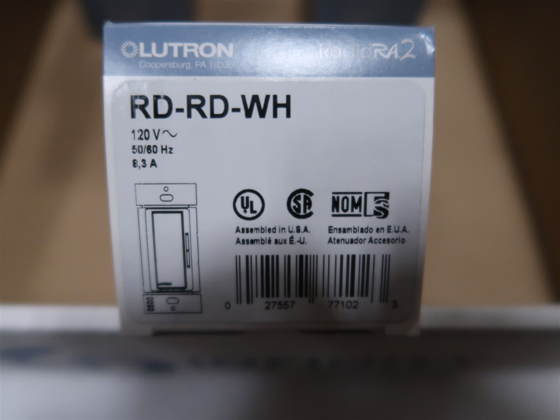 LUTRON RADIO RA2 LIGHT SWITCH RD-RD-WH - Image 2 of 2