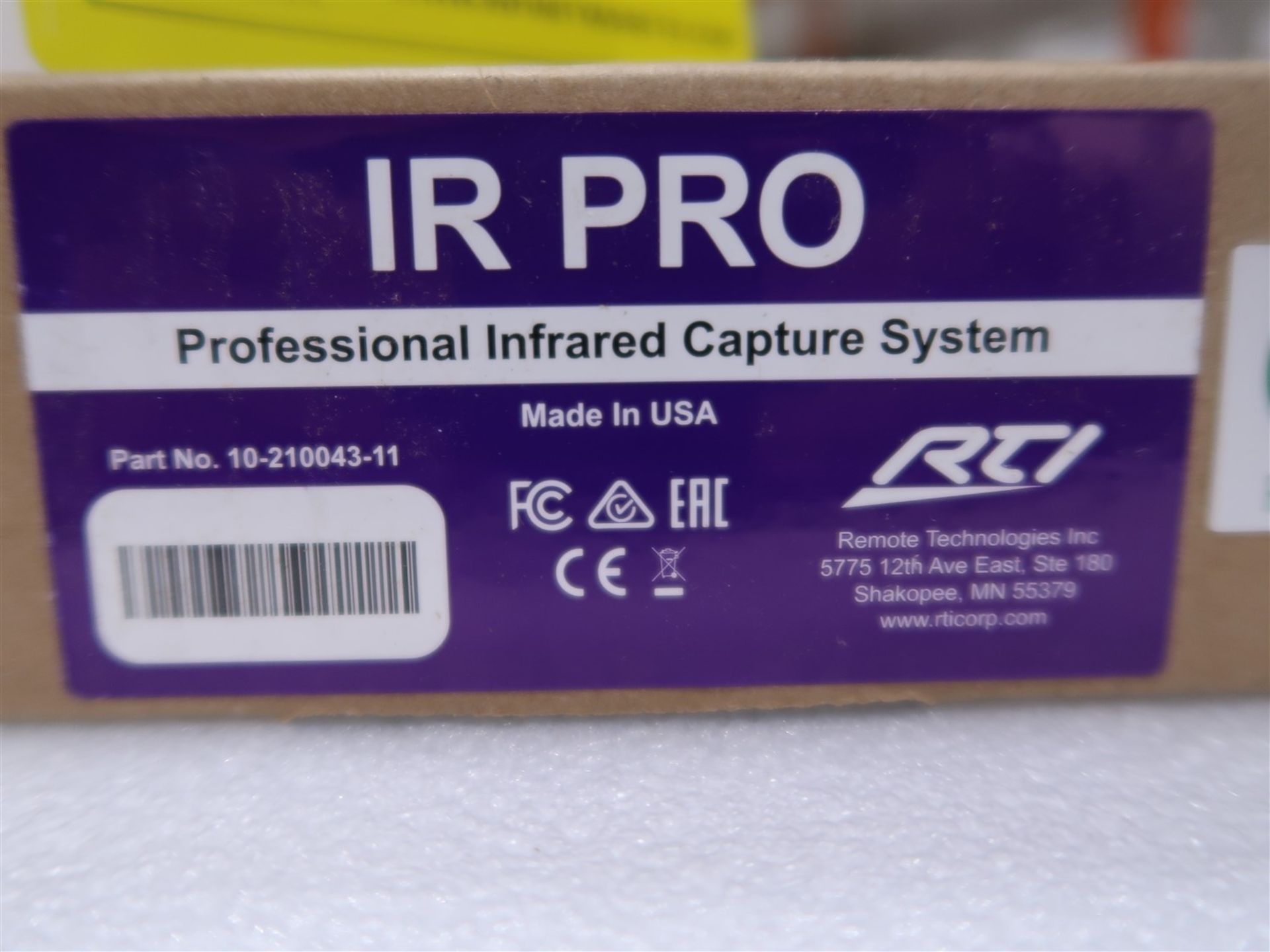 RTI IRPRO PROFESSIONAL INFRARED CAPTURE SYSTEM (BNIB) - Image 2 of 2