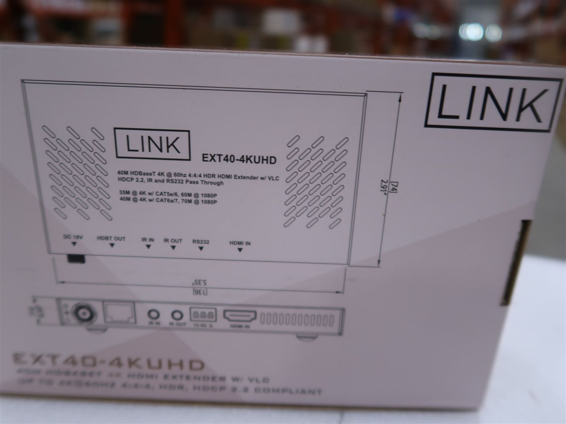 LINK EXT 40-4K UHD, 40M HDBASE ET 4K HDMI EXTENDER, (BNIB) MSRP $600 - Image 2 of 2