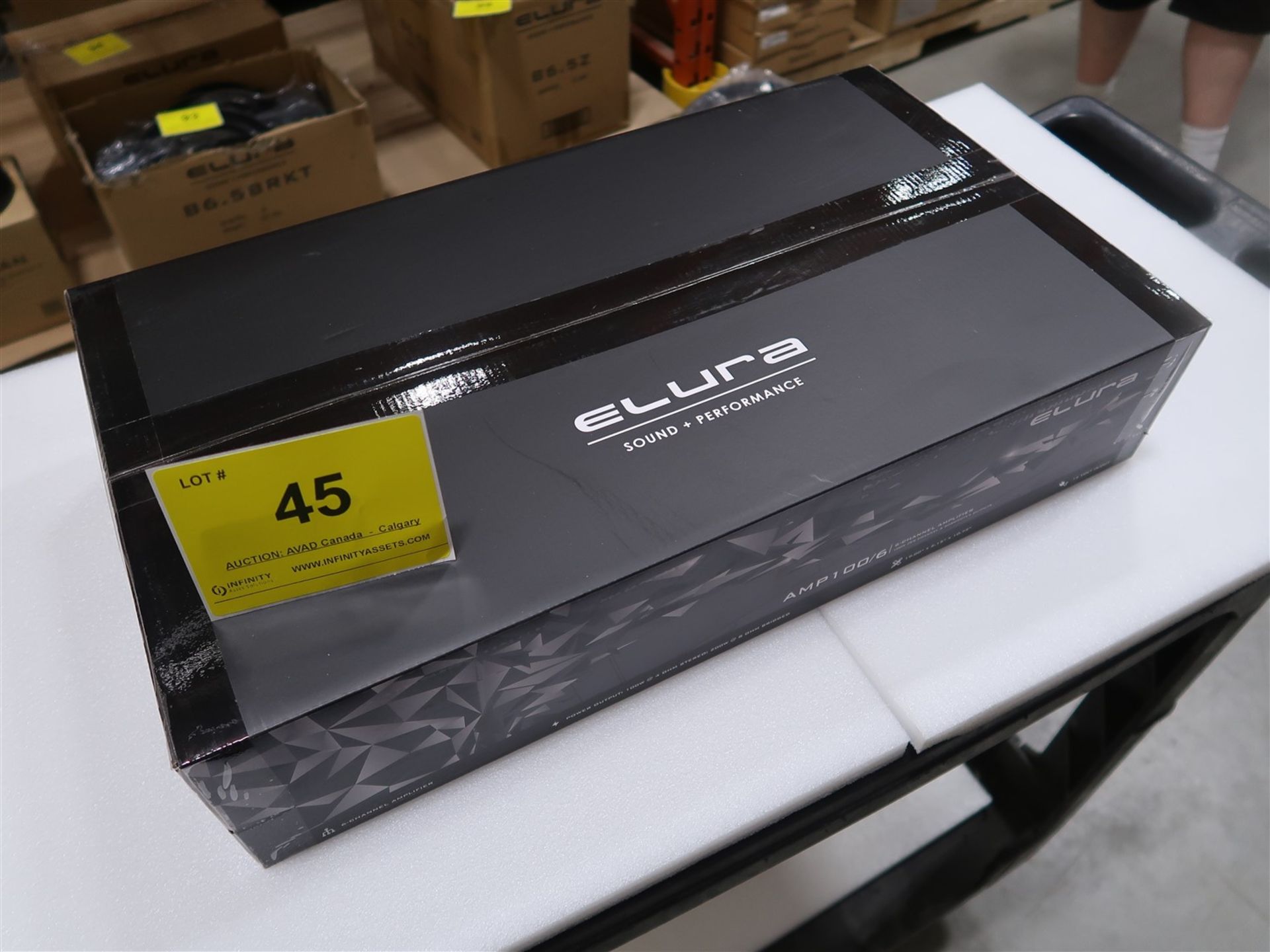 ELURA 6-CHANNEL AMPLIFIER, MOD. AMP100/6 100W PER CHANNEL AND SUBWOOFER OUT PUTS, (BNIB) MSRP $1200