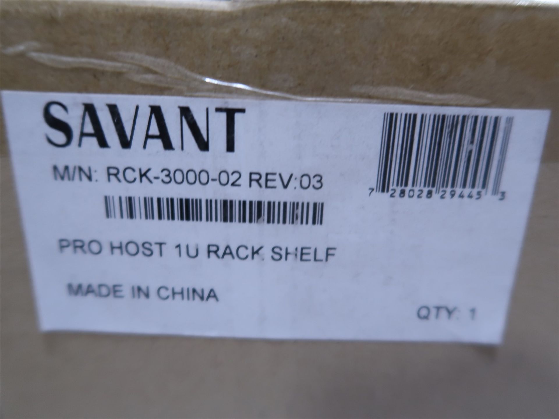 SAVANT PRO HOST 1U RACK SHELF MOD. RCK-3000-02 (BNIB) - Image 2 of 2