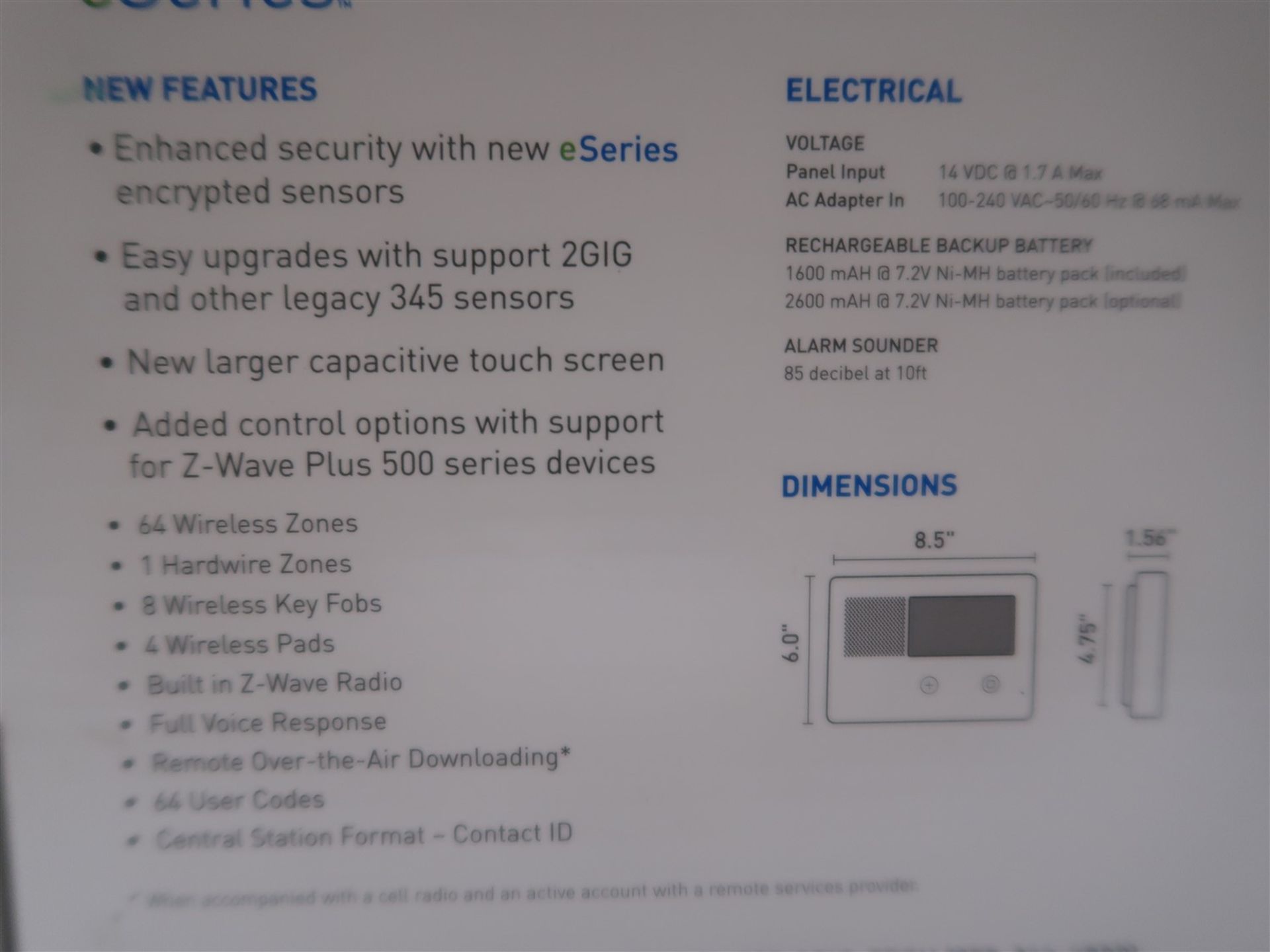 2 GIG GC2E-345 SECURITY CONTROL PANEL - Image 3 of 3