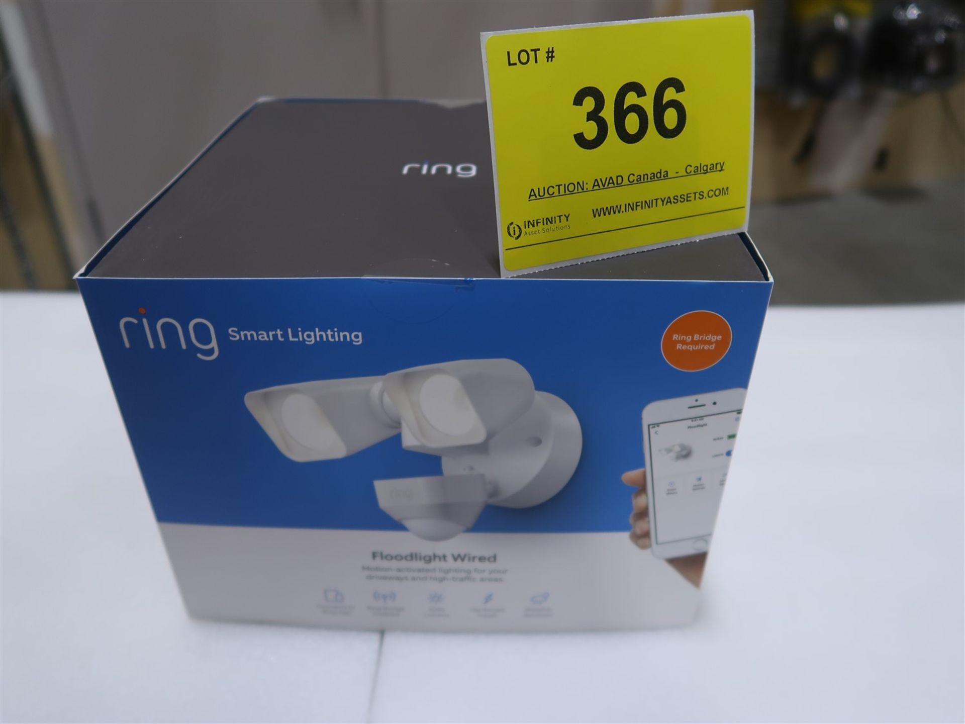 RING SMART FLOODLIGHT WIRED STARTER KIT, WHITE (BNIB)