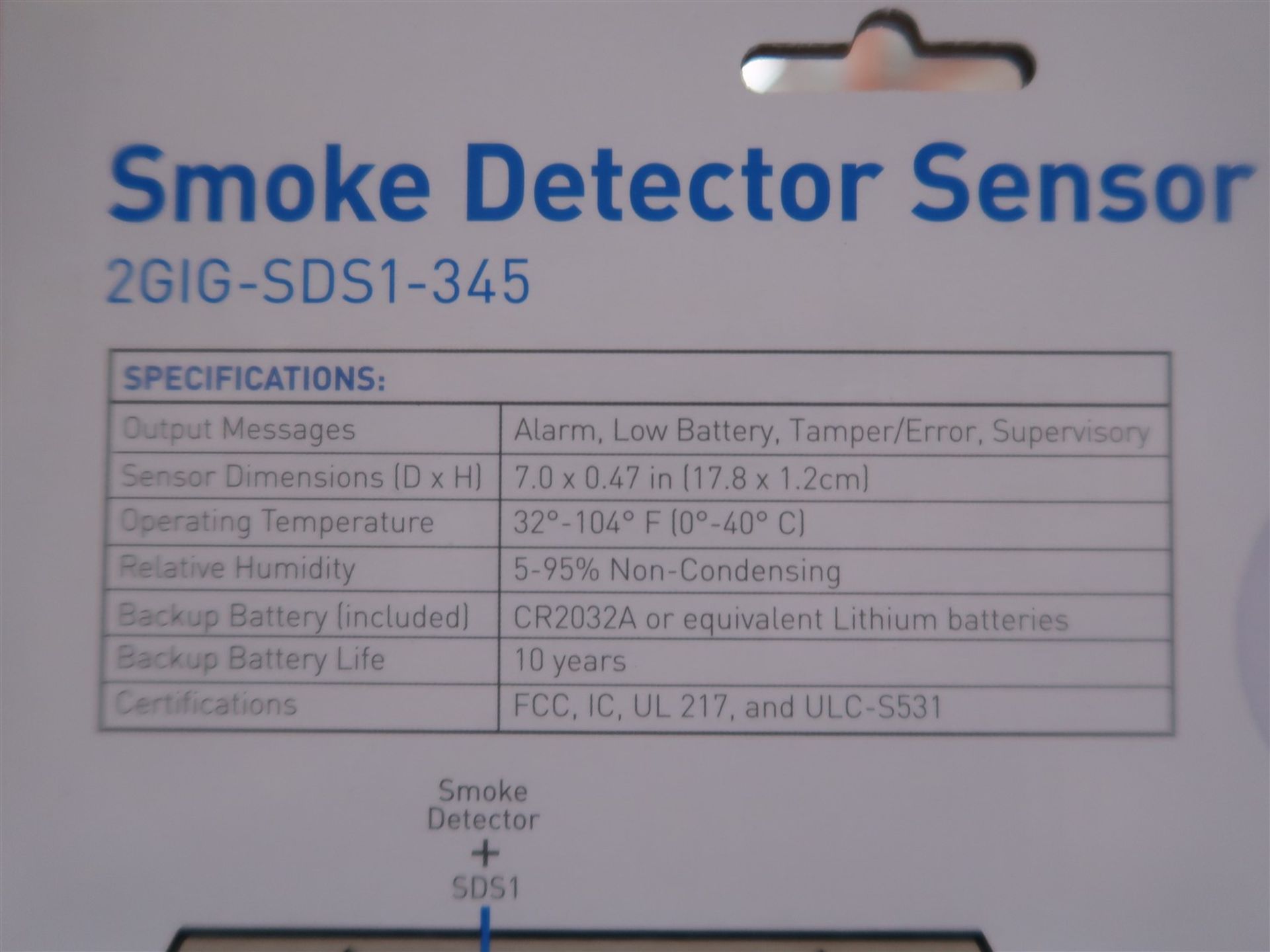 2 GIG SMOKE DETECTOR SENSOR SDS1-345 (BNIB) - Image 2 of 3