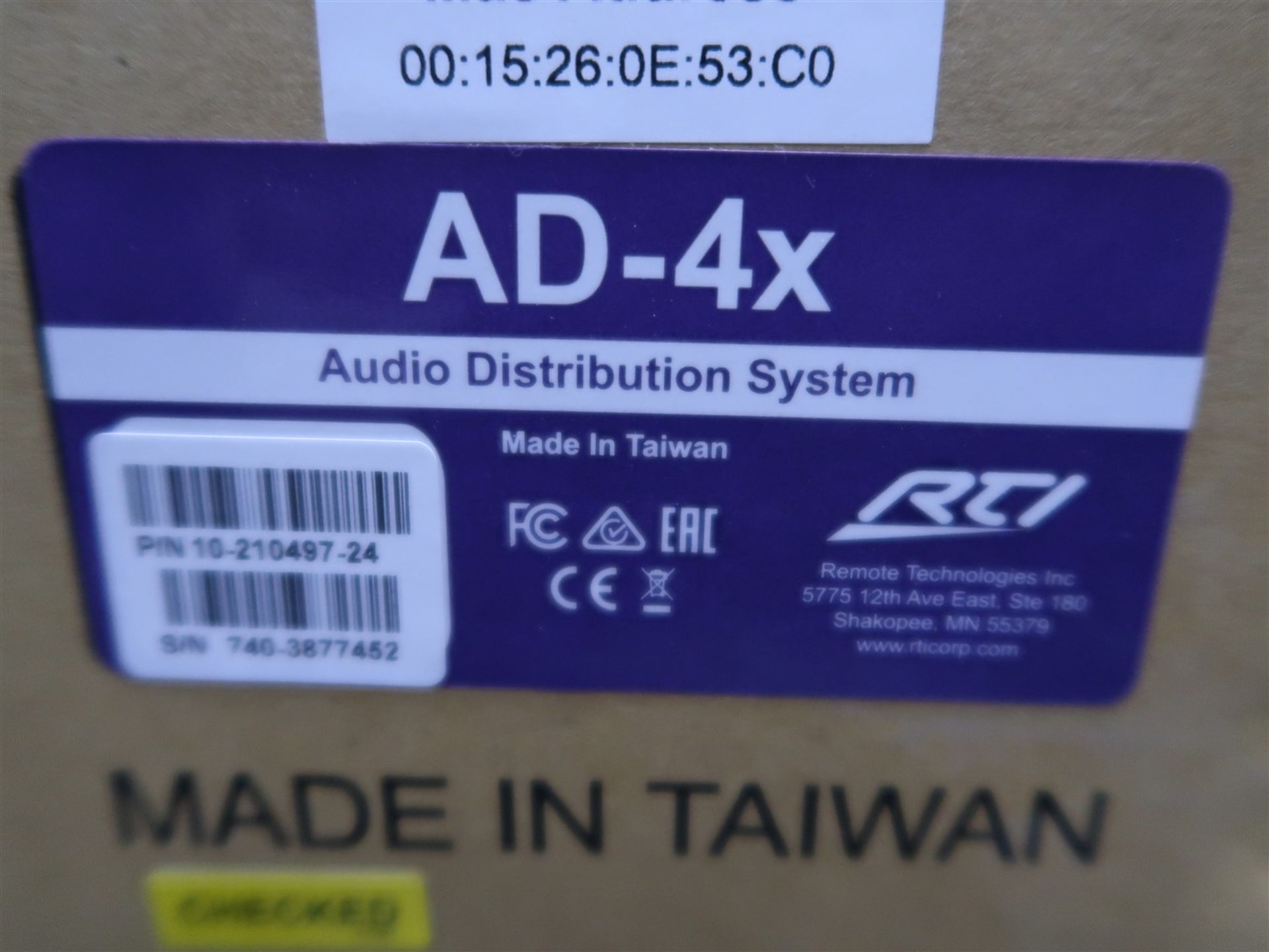 RTI AD-4X AUDIO DISTRIBUTION SYSTEM, (BNIB) - Image 2 of 2
