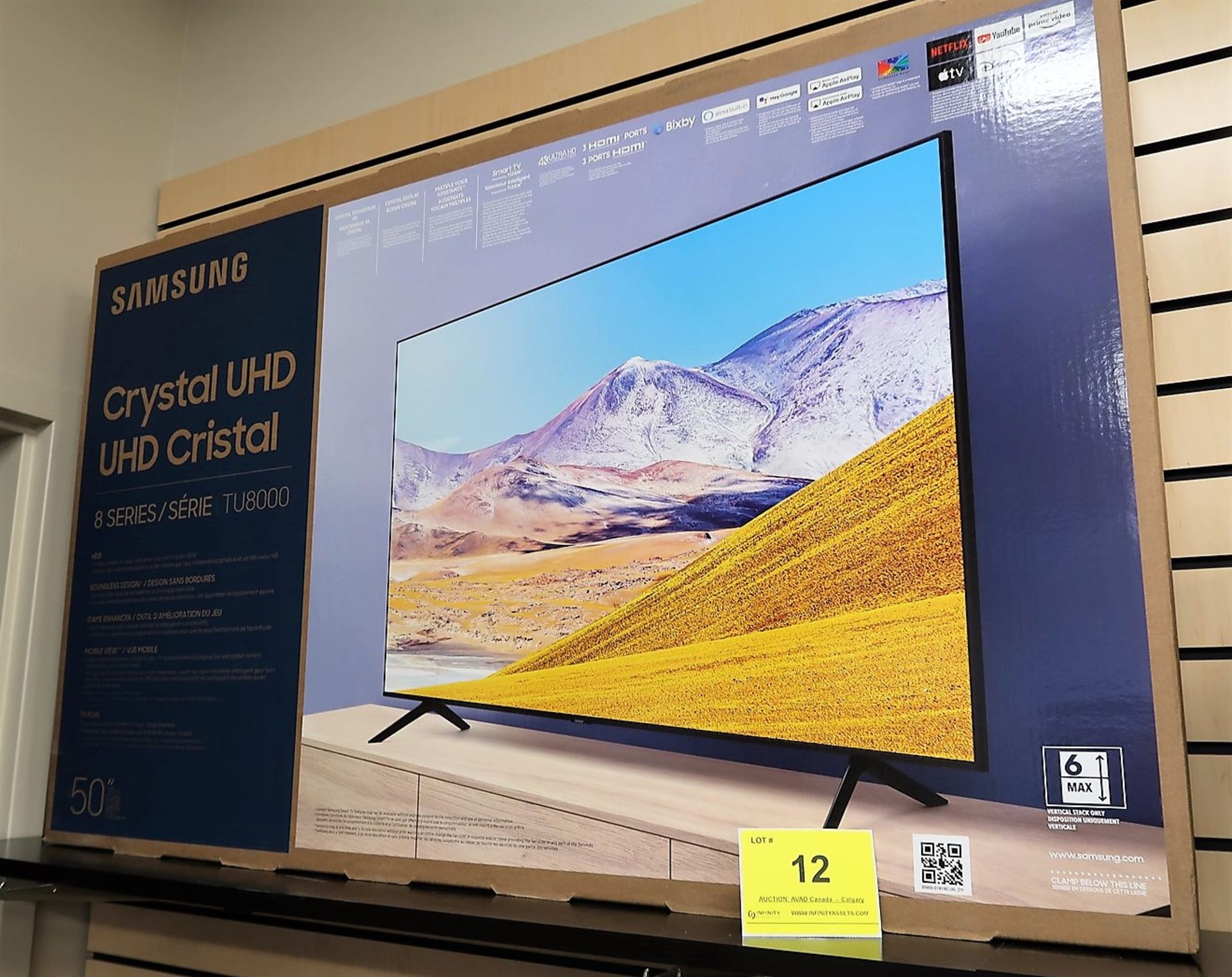 SAMSUNG CRYSTAL UHD, 50 IN. SMART TV, MOD. UN50TU8000F, (BNIB) MSRP $650