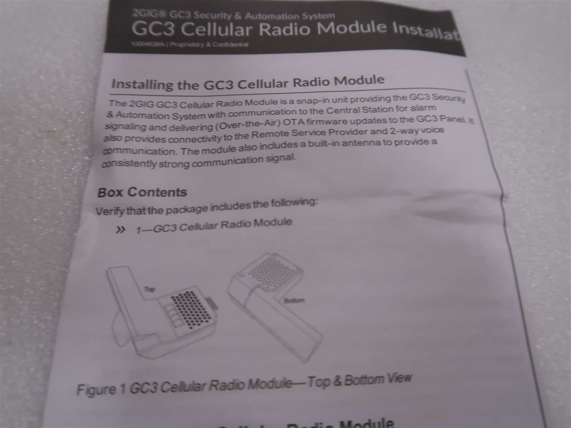 2GIG GC3 CELLULAR RADIO MODULE 3GTL-A-GC3 (BNIB) - Image 3 of 3