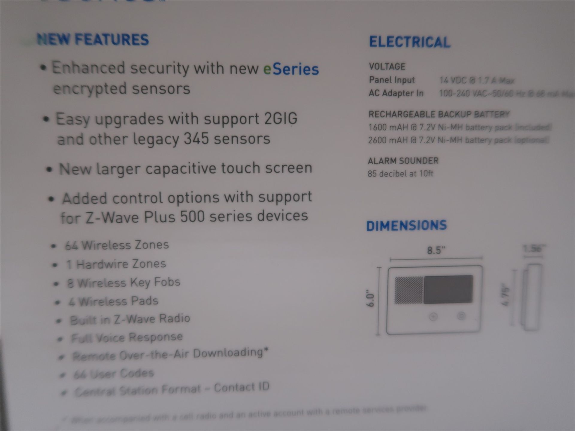 2 GIG GC2E-345 SECURITY CONTROL PANEL - Image 3 of 3