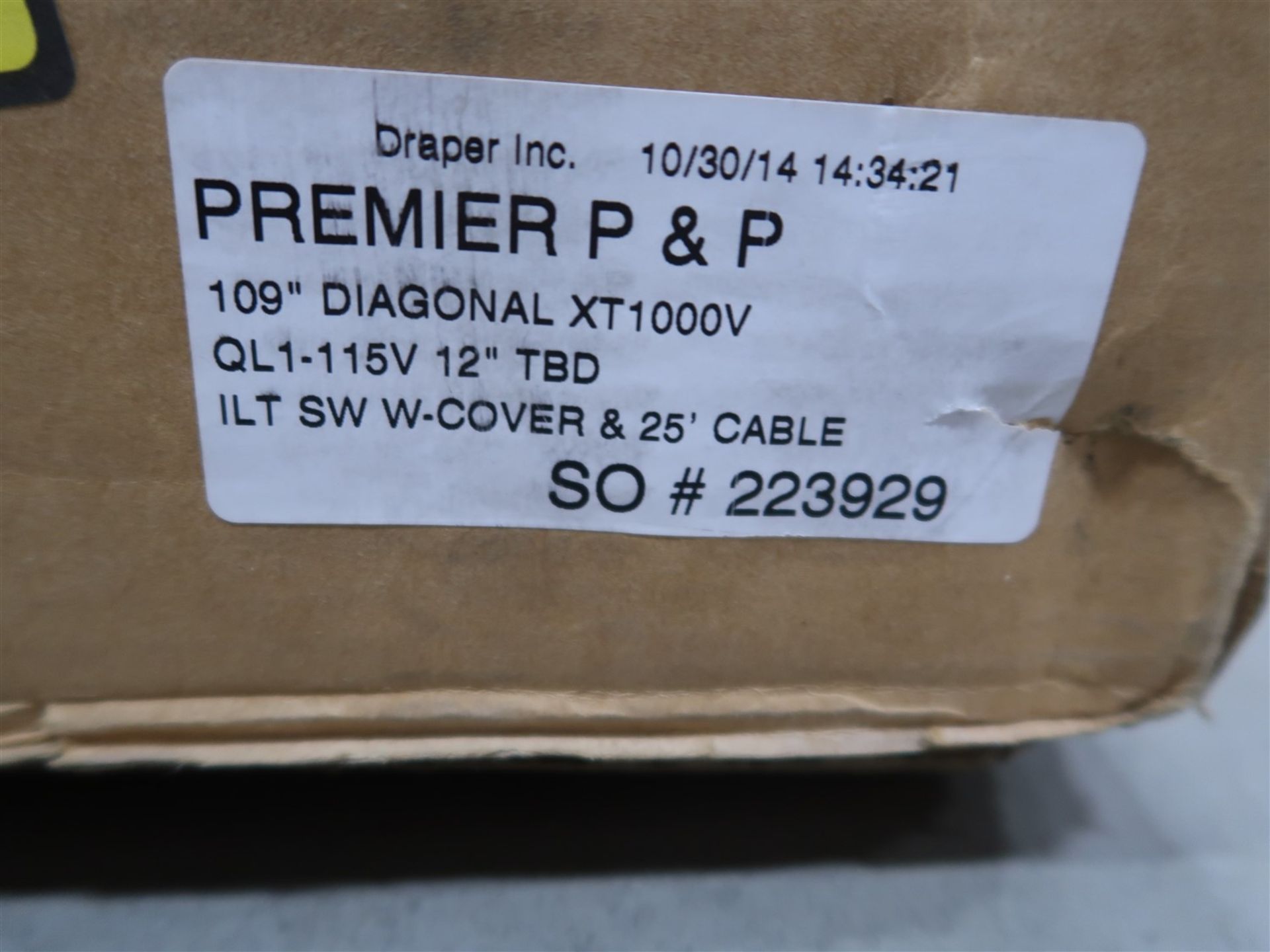 DRAPER PROJECTION SCREEN, 109 IN. DIAG. XT1000V (BNIB) MSRP $2000 - Image 2 of 3