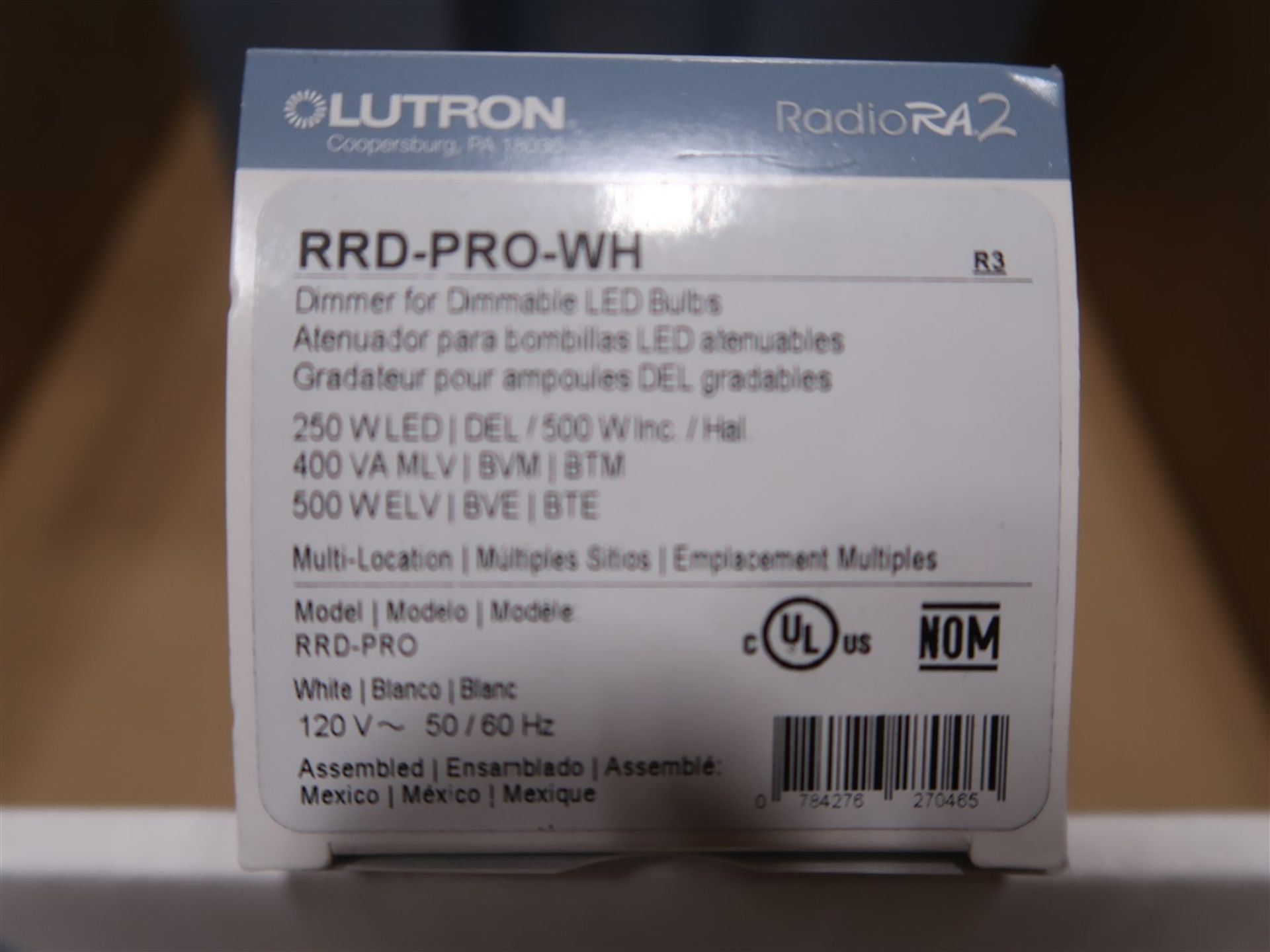 LUTRON RADIO RA2 DIMMER SWITCH RRD-PRO-WH - Image 2 of 2