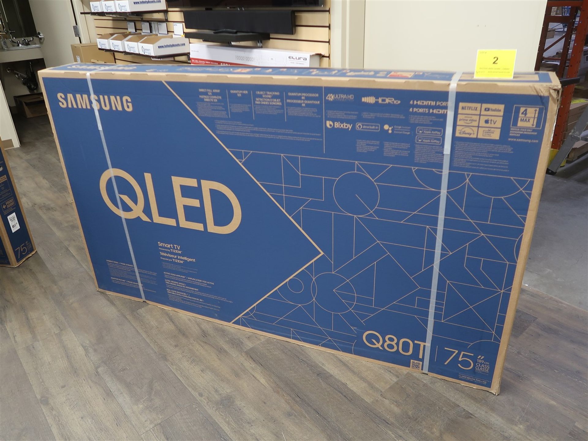 SAMSUNG QLED, Q80T, 75 IN. SMART TV, MOD. QN75Q80TAF, (BNIB) MSRP $3300