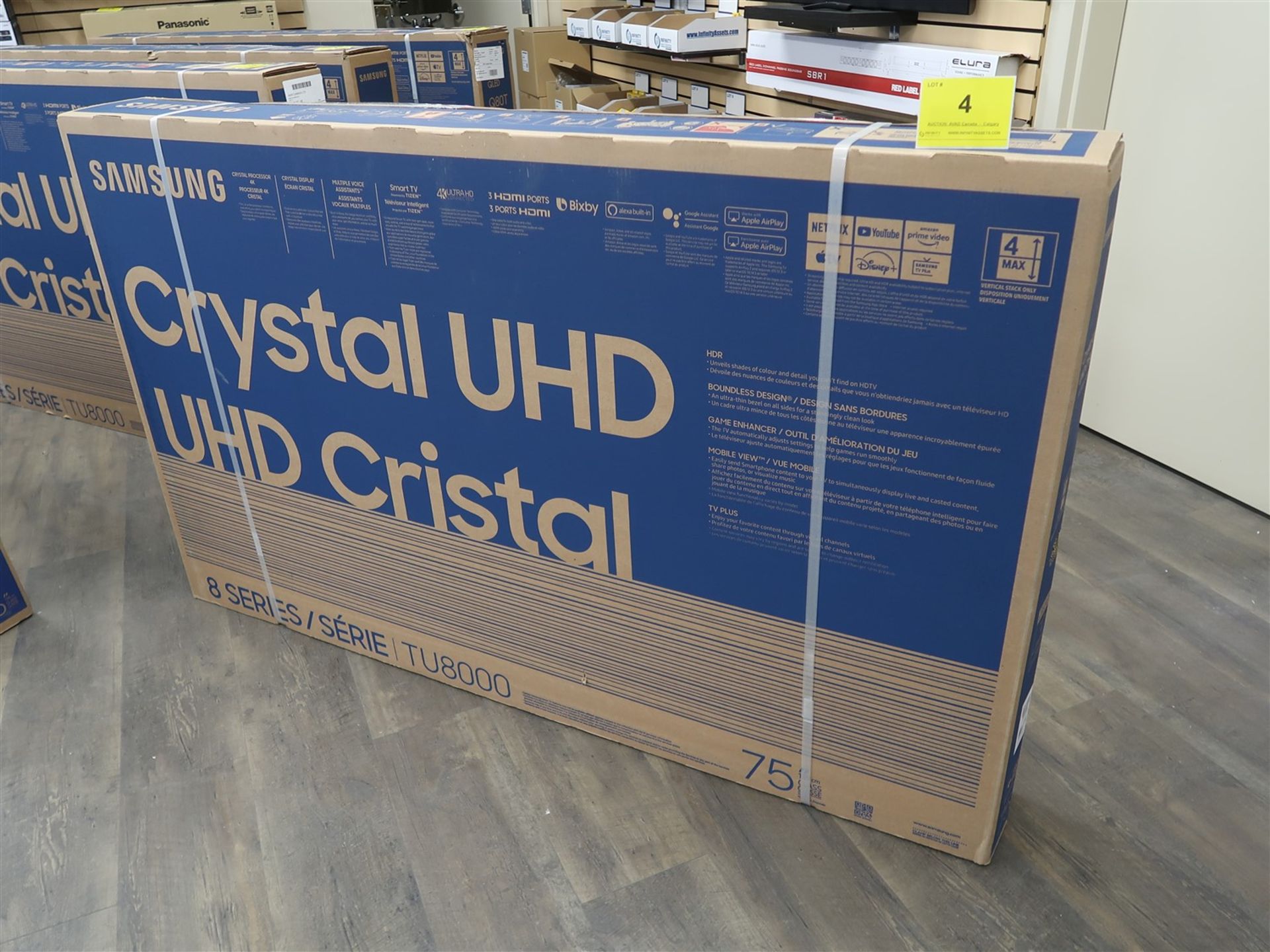 SAMSUNG CRYSTAL UHD, 75 IN. SMART TV, MOD. UN75TU8000F, (BNIB) MSRP $1800