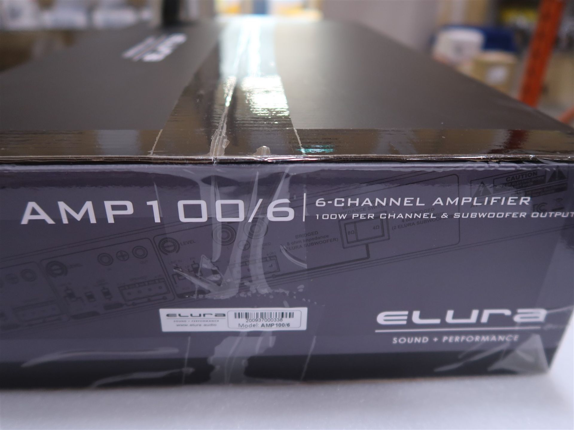 ELURA 6-CHANNEL AMPLIFIER, MOD. AMP100/6 100W PER CHANNEL AND SUBWOOFER OUT PUTS, (BNIB) MSRP $1200 - Image 2 of 2