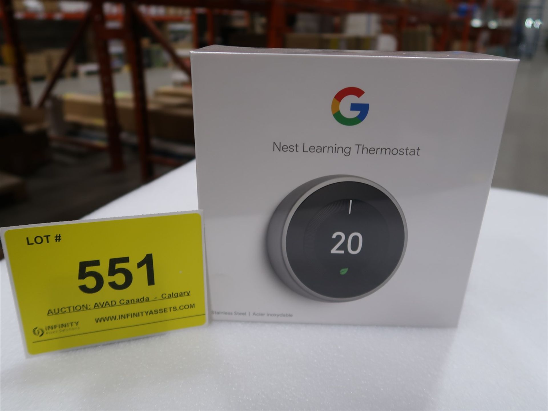 GOOGLE NEST WIFI LEARNING THERMOSTAT STAINLESS STEEL, (BNIB)