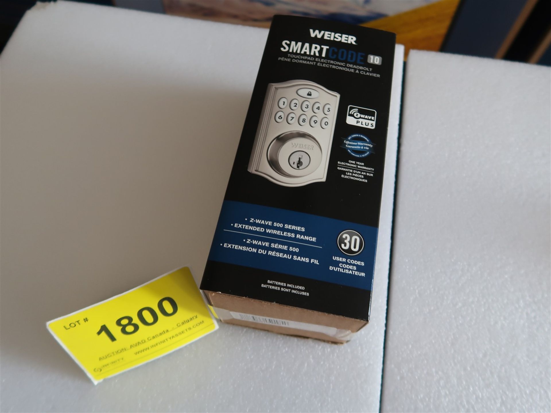 WEISER SMART CODE 10 TOUCH PAD ELECTRONIC DEAD BOLT SILVER FINISH 9GED 18000-016, (BNIB)