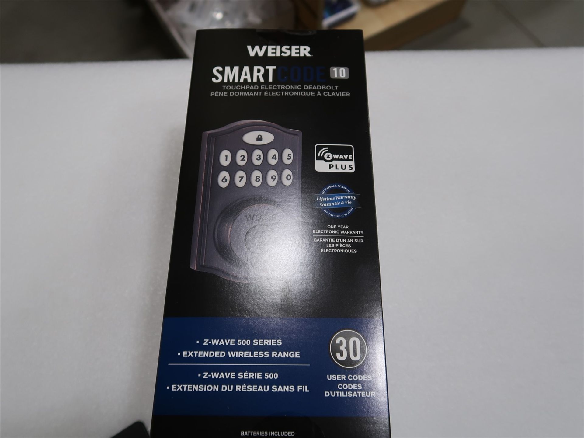 WEISER SMART CODE 10 TOUCH PAD 10 ELECTRONIC DEAD BOLT 9GED 18000-017, (BNIB) - Image 2 of 3