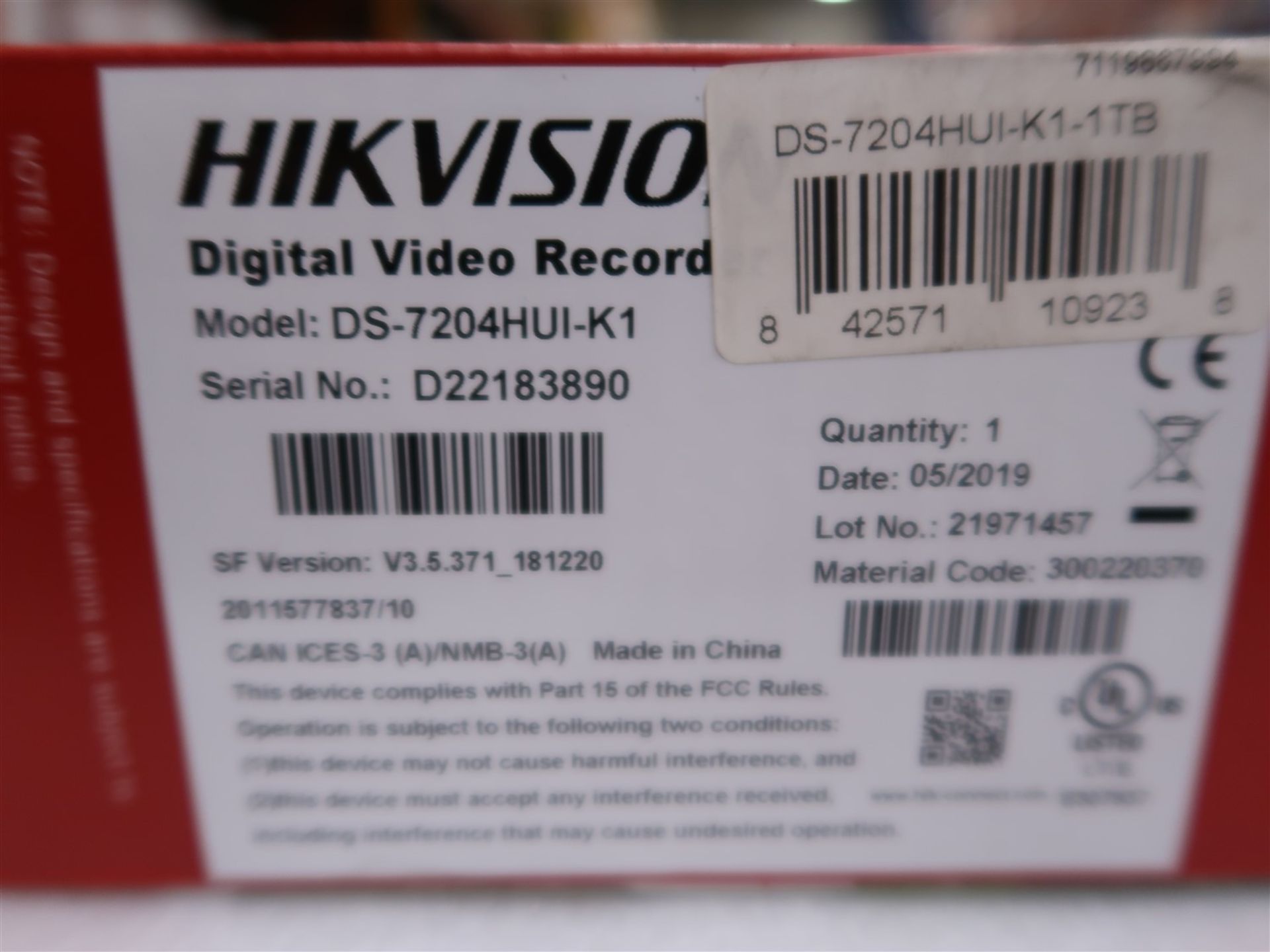 HIK VISION 7200 SERIES TURBO HD DVR (BNIB) - Image 3 of 3