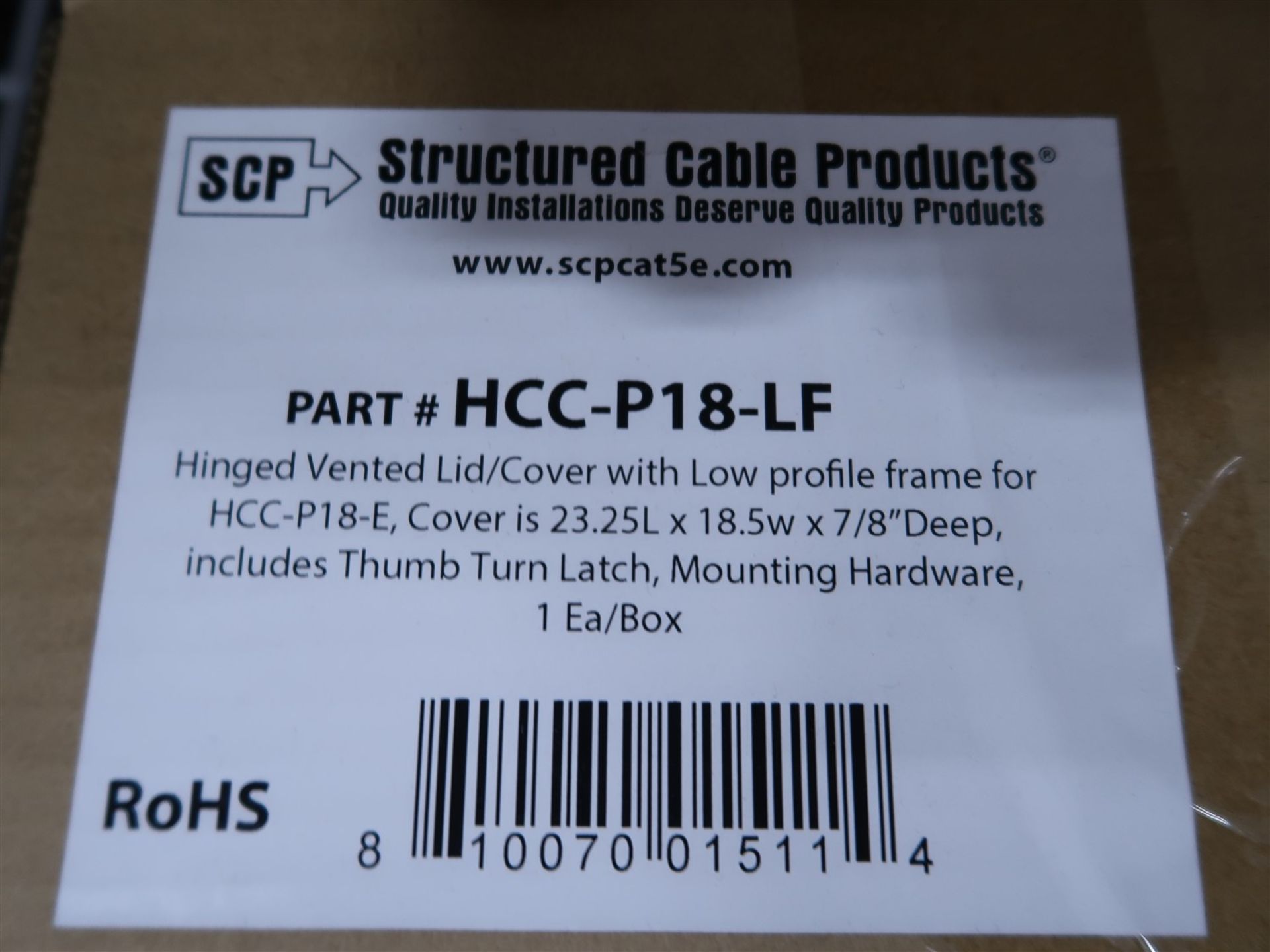 SCP HCC-P18-LF HINGED VENTED LID COVER FOR HCC-P18-E - Image 2 of 2