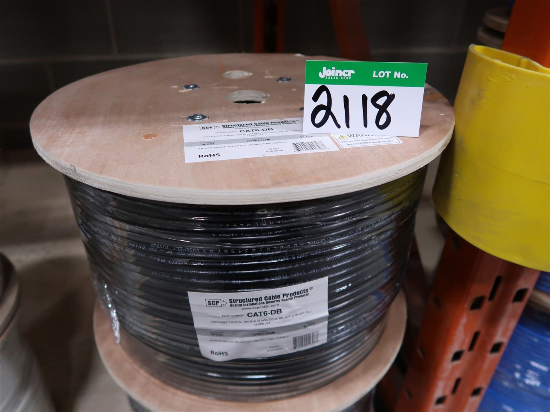 SPOOL OF SCP CAT6-DP 550 MHZ 23 AWG SOLID BC 4 PR UTP GEL FILL LLDPE JKT 1000 FT. BLACK